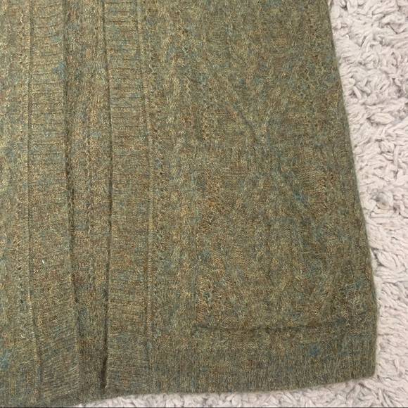 Peruvian Connection Marled Green Baby Alpaca And Cotton Sleeveless Cardigan - Picture 10 of 15